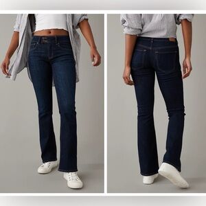 American Eagle Next level stretch kick boot wide leg 90s Y2K cowgirl blue jeans